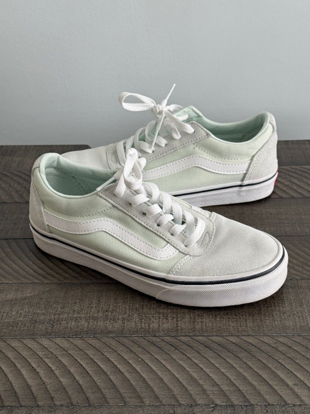 Vans Ward Suede/Canvas Sneakers Mint Green "Billowing Sail" Colorway Size 6.5